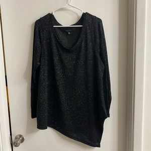 Lane Bryant sparkle a-symmetrical black top